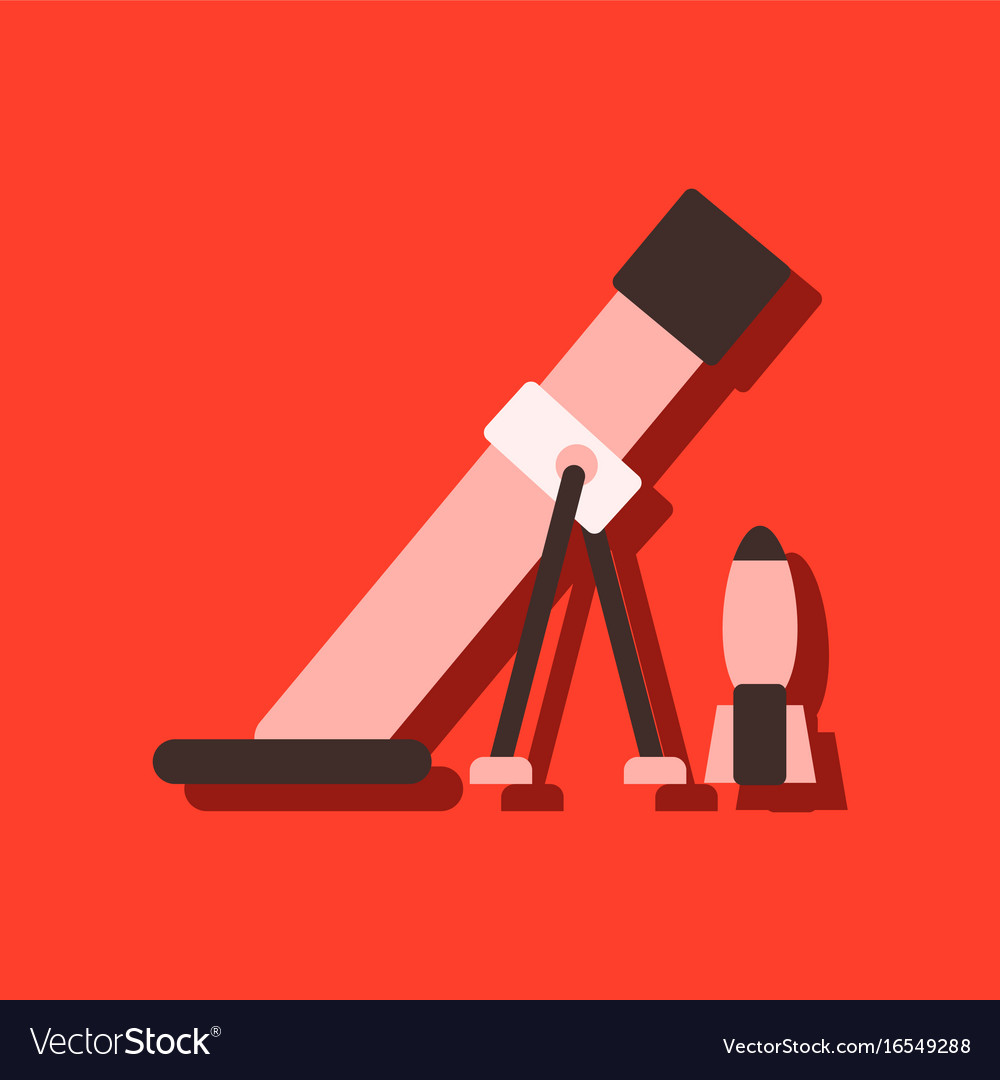 Flat icon design collection mortar and shell