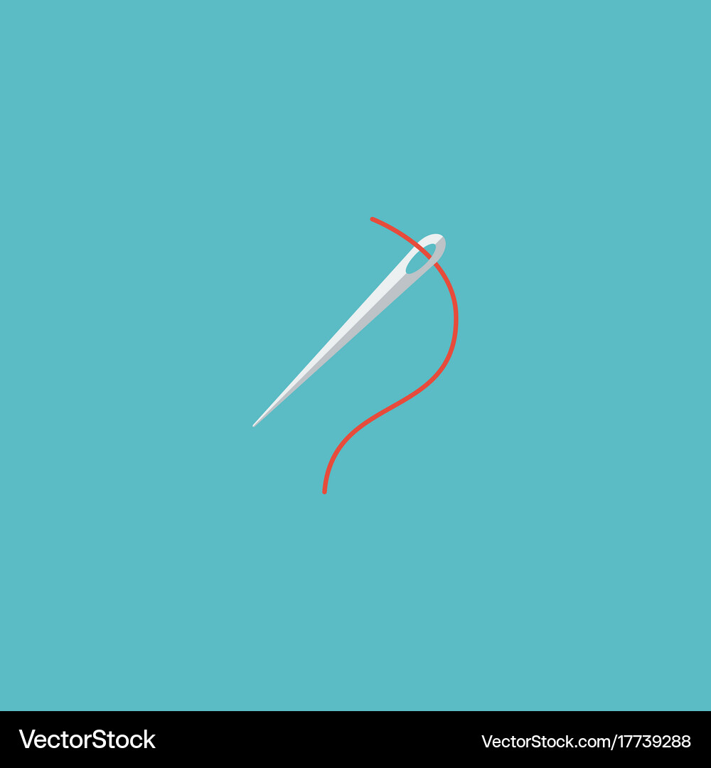 Flat icon sewing element Royalty Free Vector Image