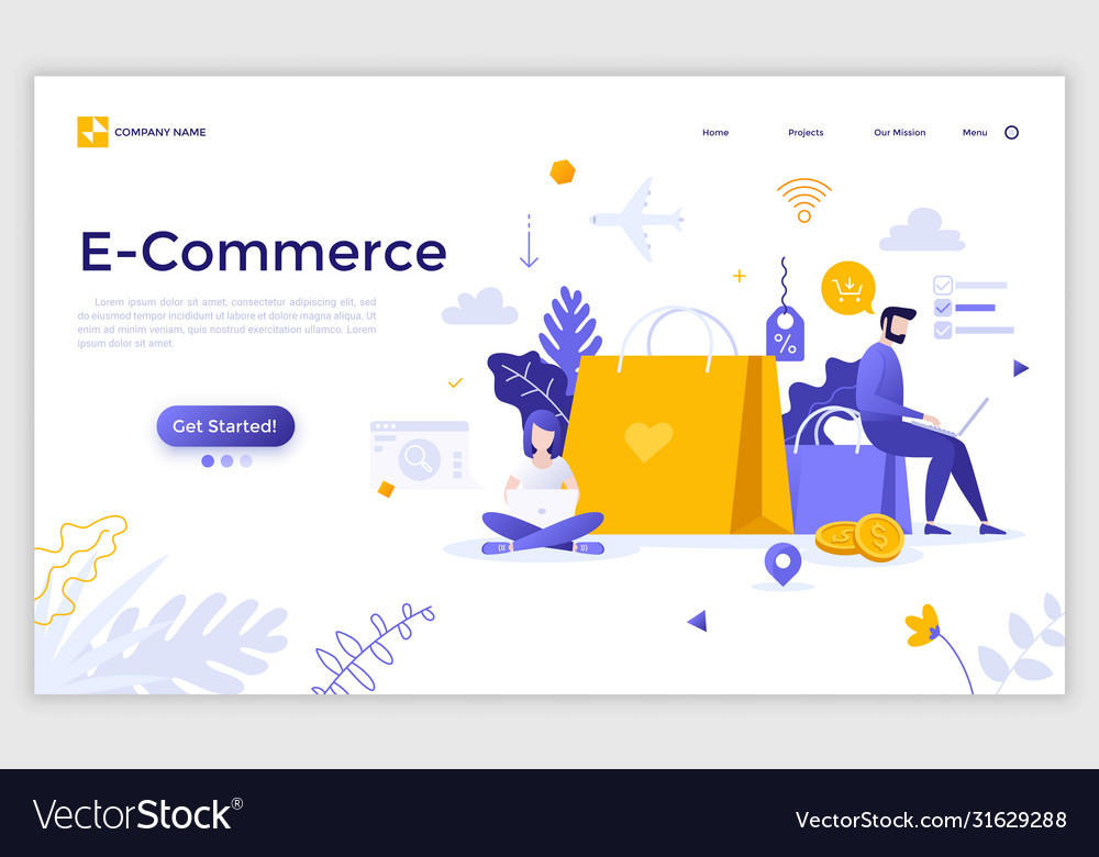 Flat landing page template