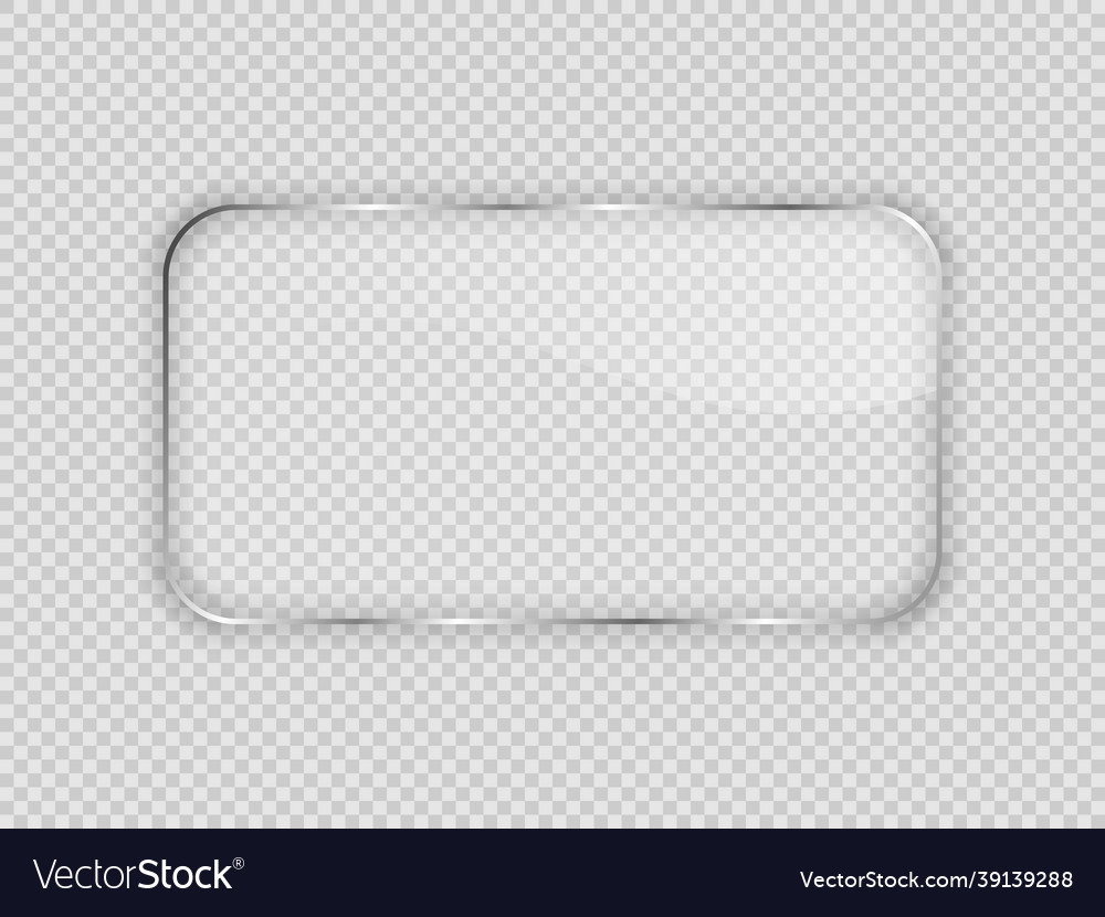 Glass plate in rounded rectangular frame