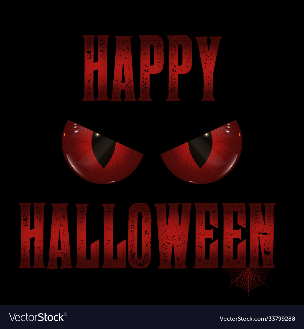 Halloween background with evil eyes design Vector Image