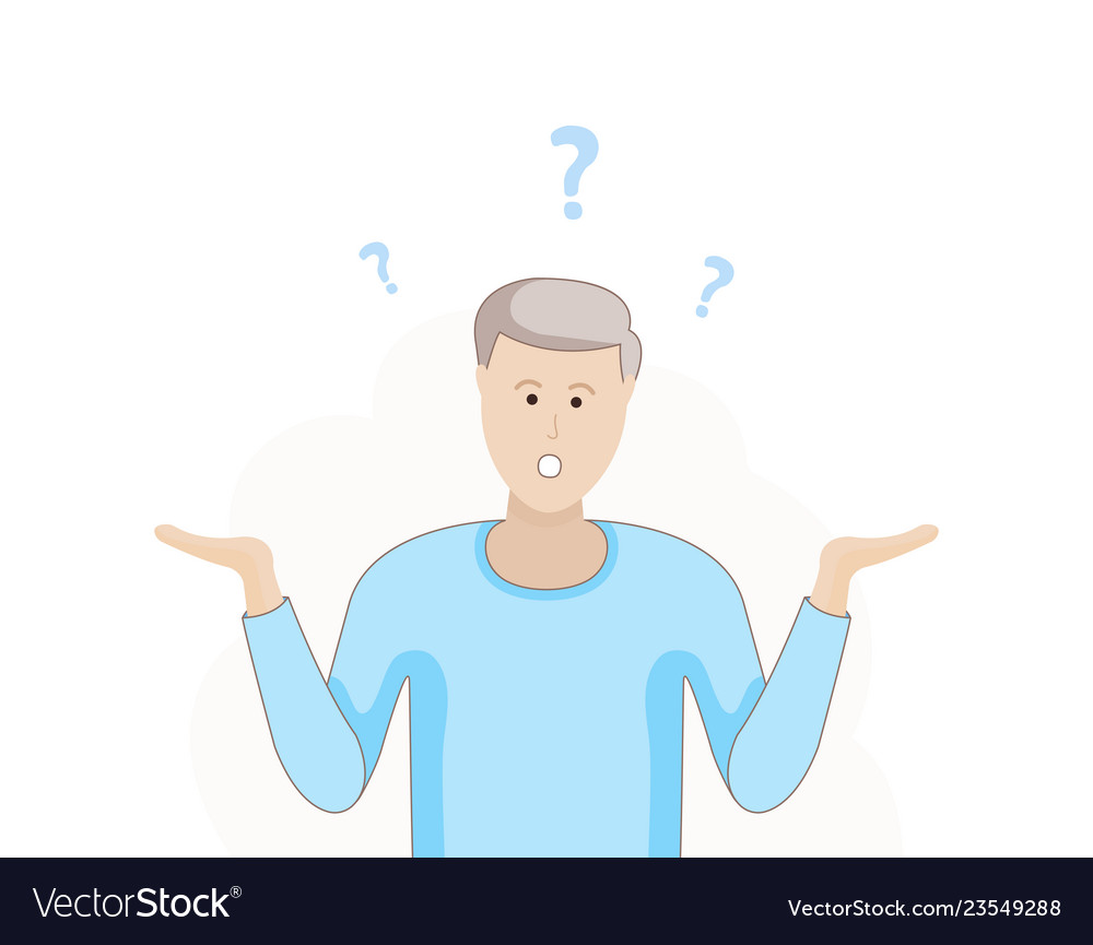 Man Shrugging with Curious Expression