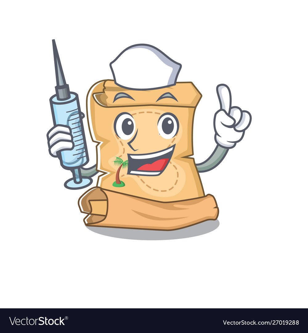 Nurse mascot treasure map in character bag