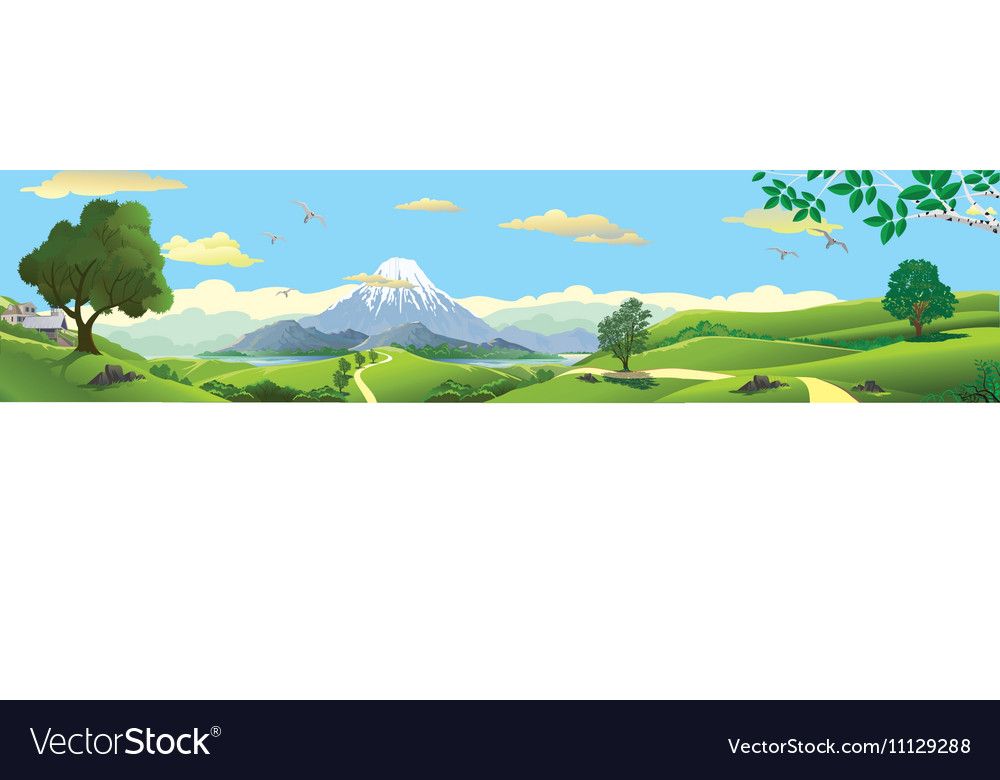 Panorama of nature - the mountains on horizon