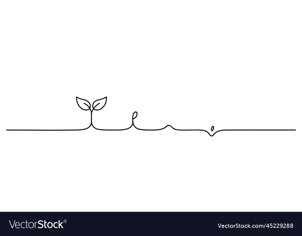 Planting steps lineart bottom line black linear vector image Planting steps lineart bottom line black linear