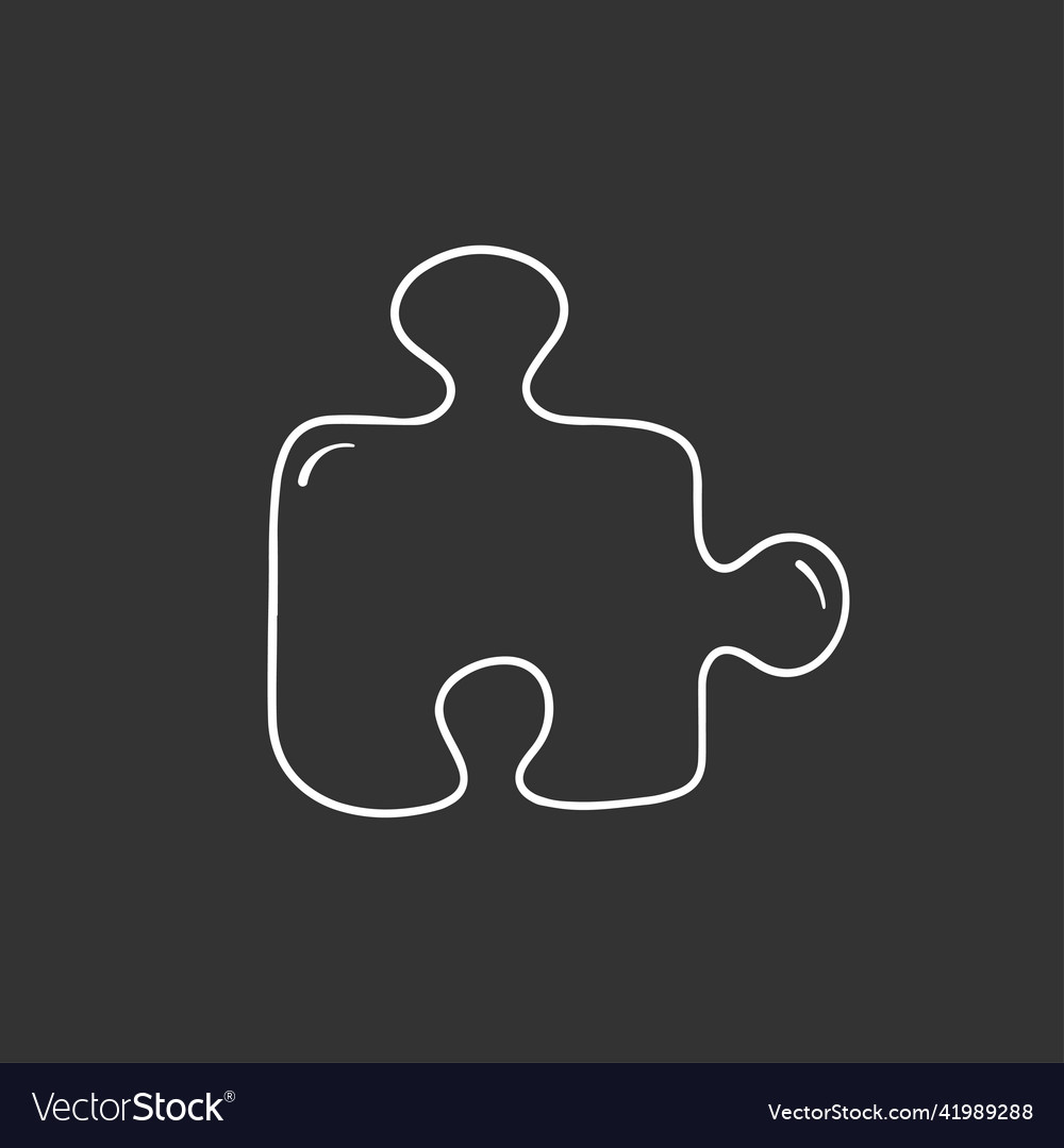 Puzzle element in doodle style