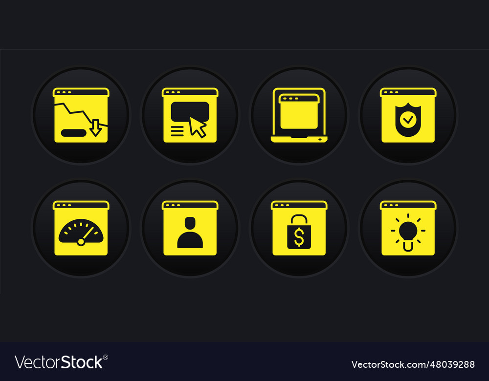 Set digital speed meter browser with shield vector image Set digital speed meter browser with shield
