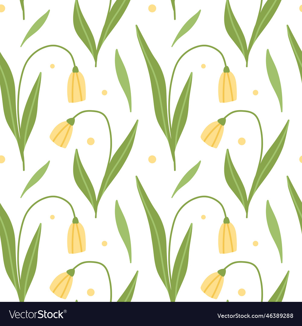 Spring seamless pattern with delicate yellow Vector Image Spring seamless pattern with delicate yellow