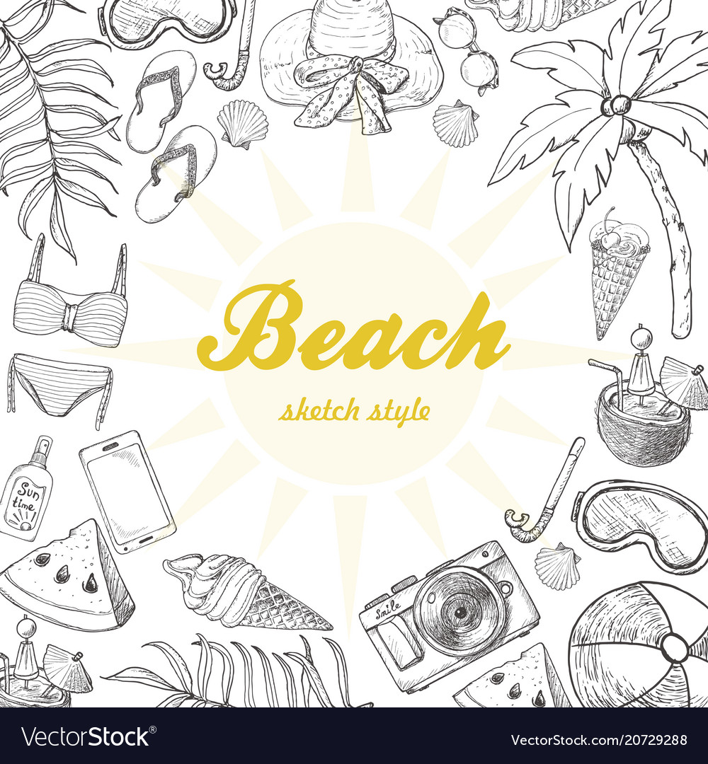 Summer background with beach elements