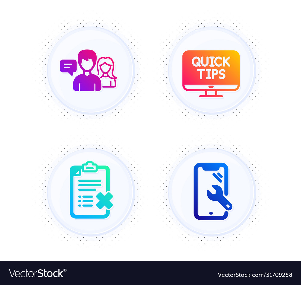 Web tutorials reject checklist and people talking vector image Web tutorials reject checklist and people talking