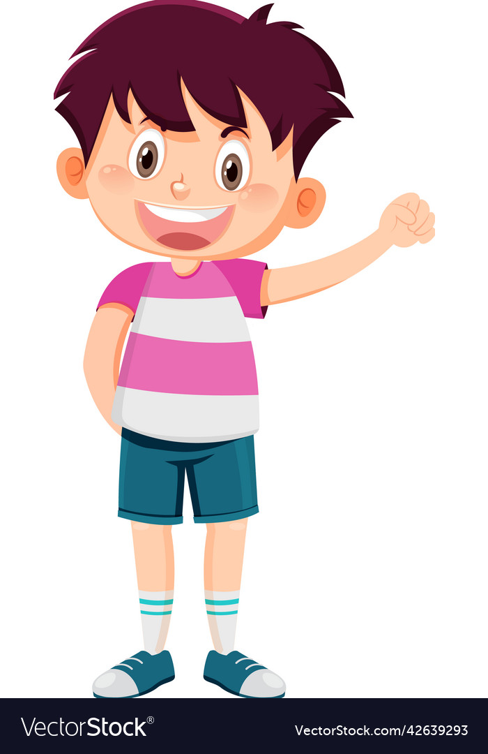 A happy boy cartoon character Royalty Free Vector Image