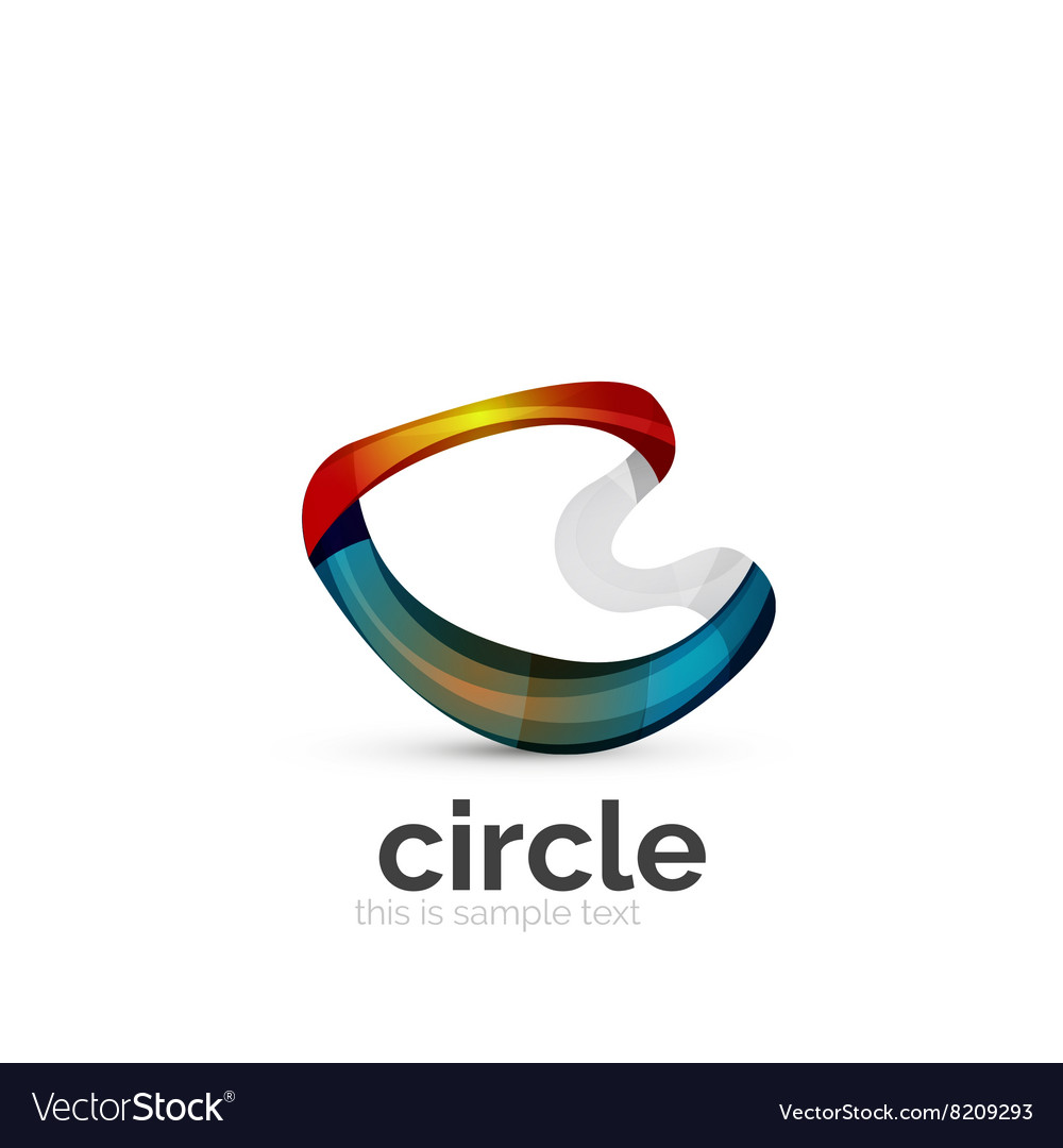 abstract swirly round logo template royalty free vector