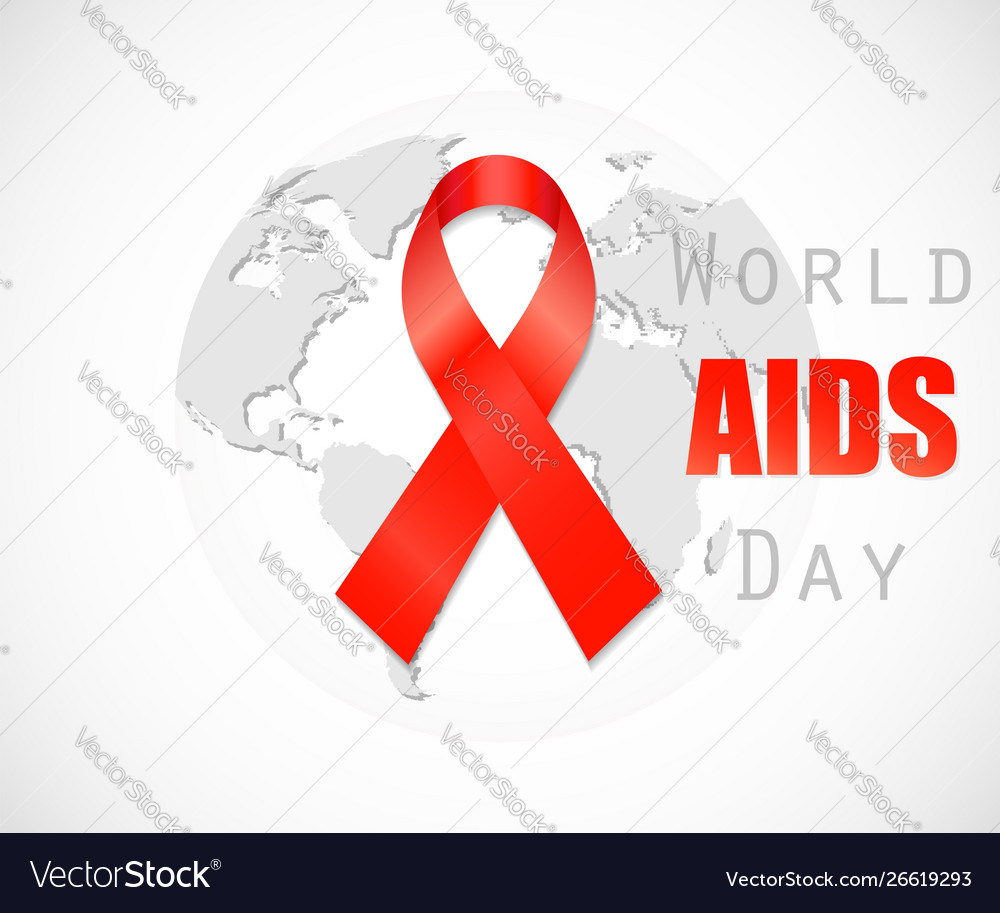 Aids awareness red ribbon vector image Aids awareness red ribbon