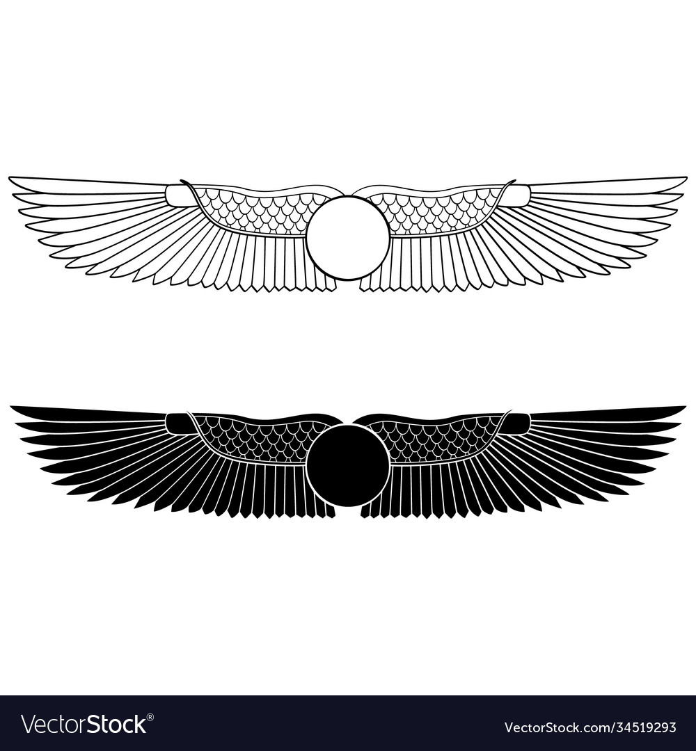 egyptian winged sun disk vector