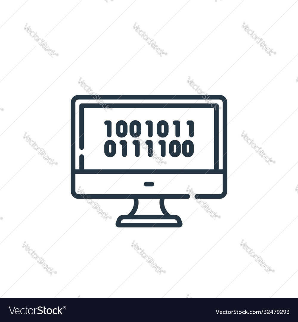 Binary icon isolated on white background outline Vector Image