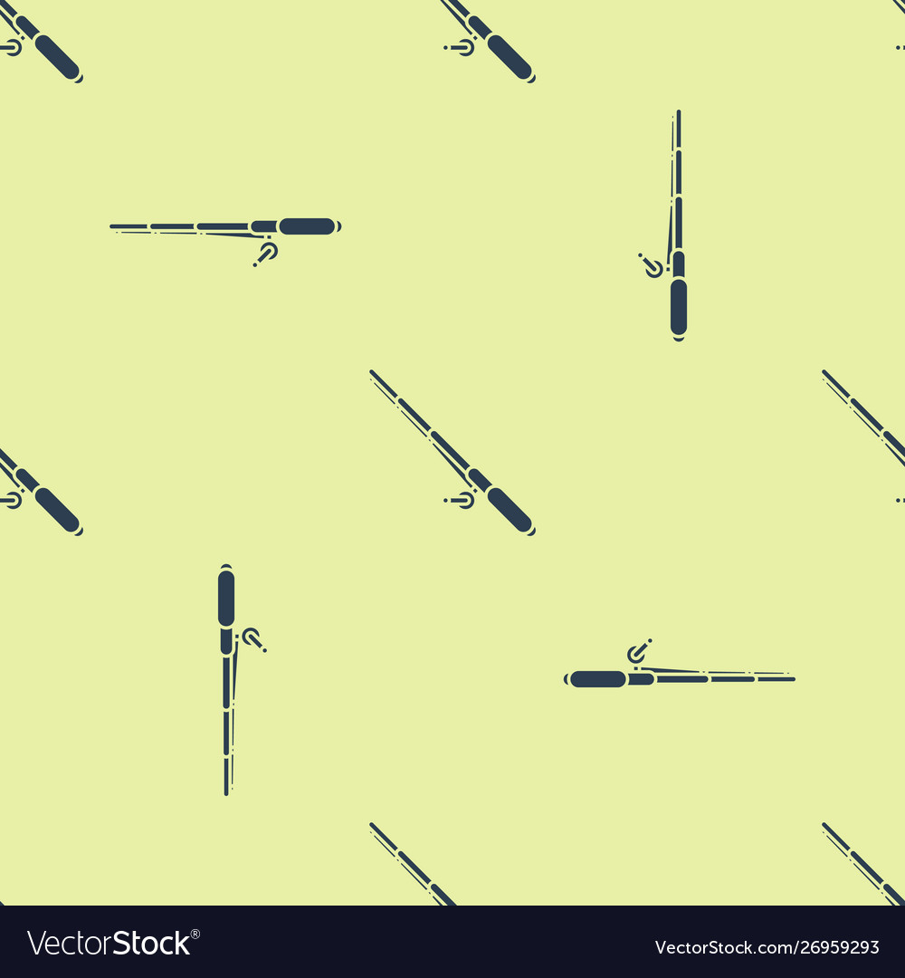 Blue fishing rod icon isolated seamless pattern