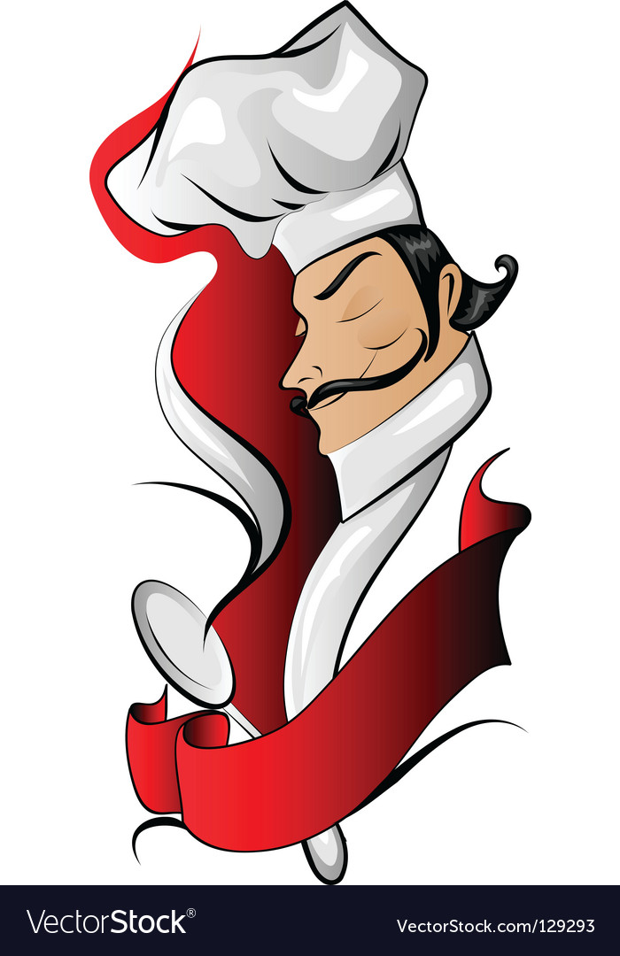 chef logo with banner royalty free vector image