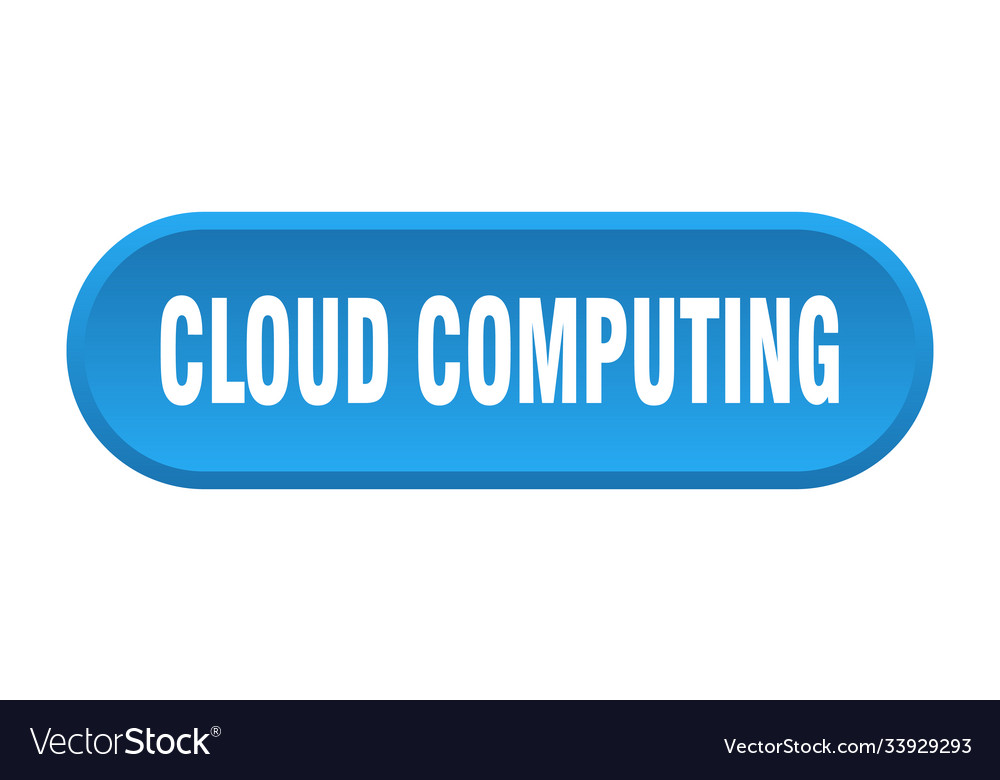 Cloud computing button rounded sign on white