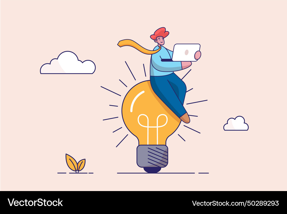 Creative idea to solve work problem entrepreneur Vector Image