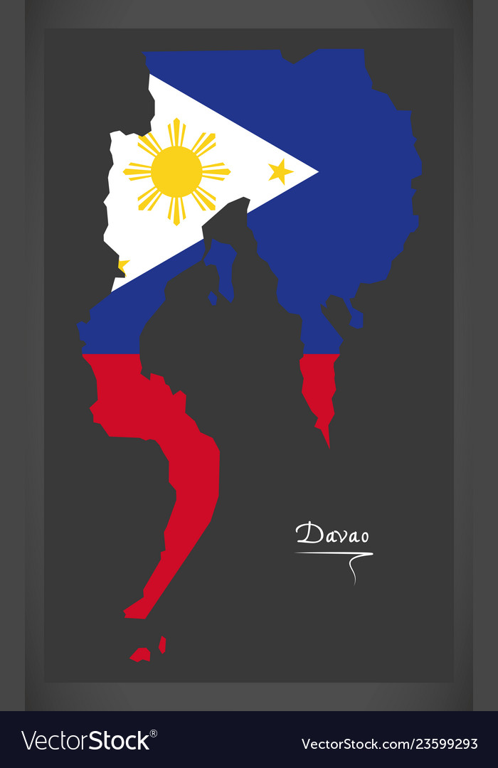 Davao map philippines with philippine Royalty Free Vector