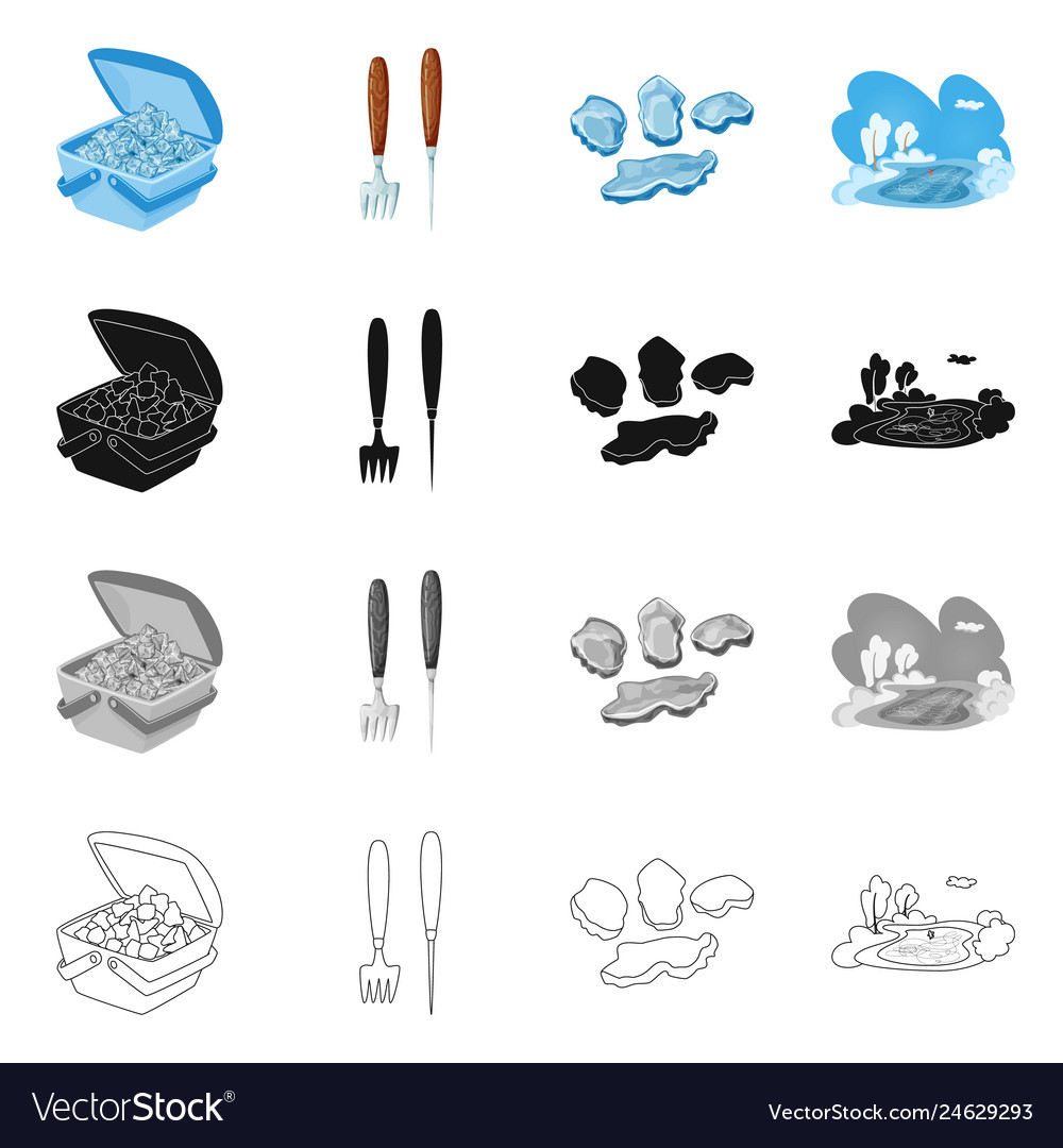 Design of texture and frozen symbol set vector image Design of texture and frozen symbol set