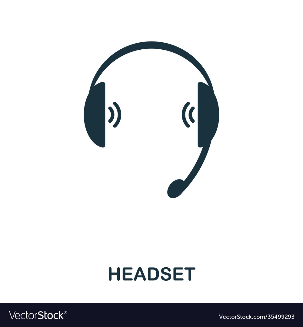 Headset icon line style design ui