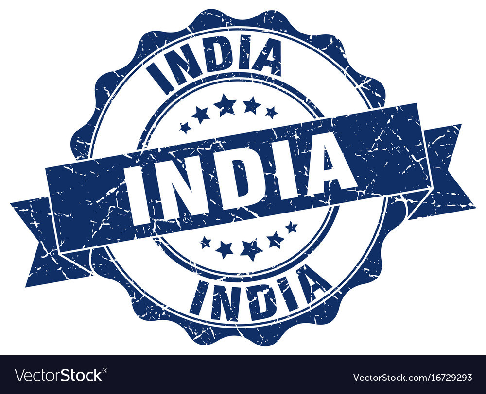 India round ribbon seal Royalty Free Vector Image