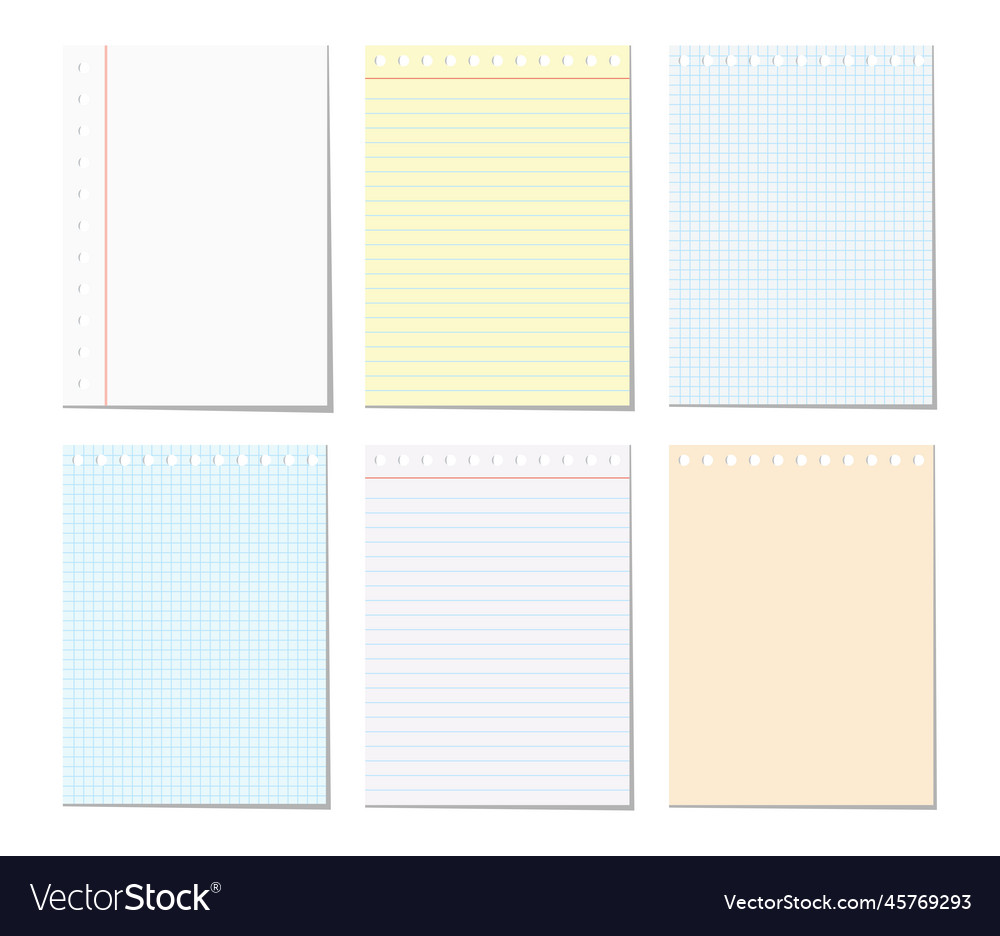 Isolated pages of notebook on white