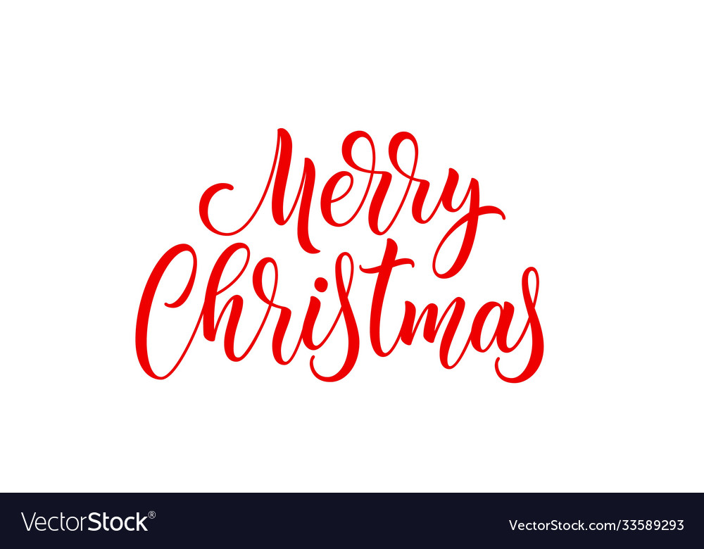 Merry christmas handwritten text Royalty Free Vector Image