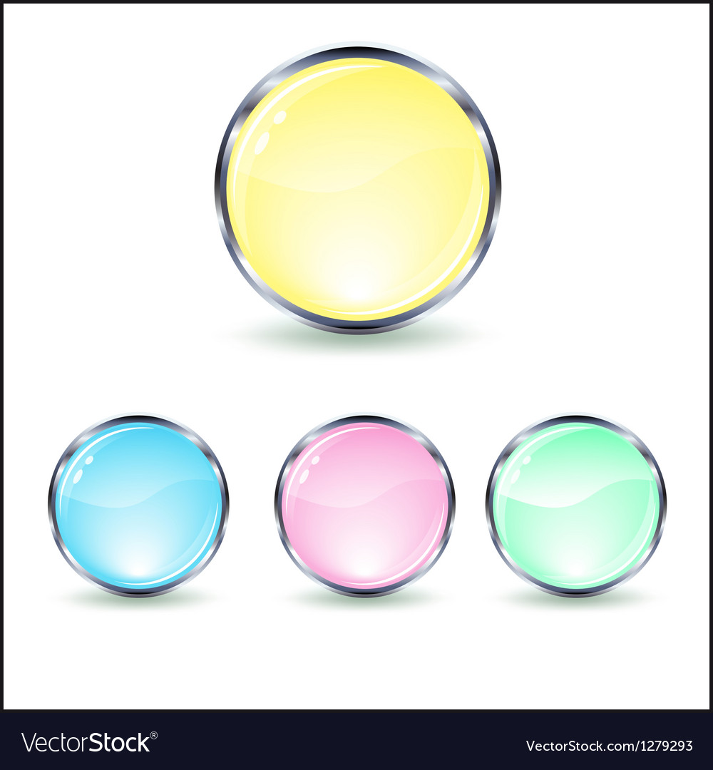 Mint glass button Royalty Free Vector Image - VectorStock