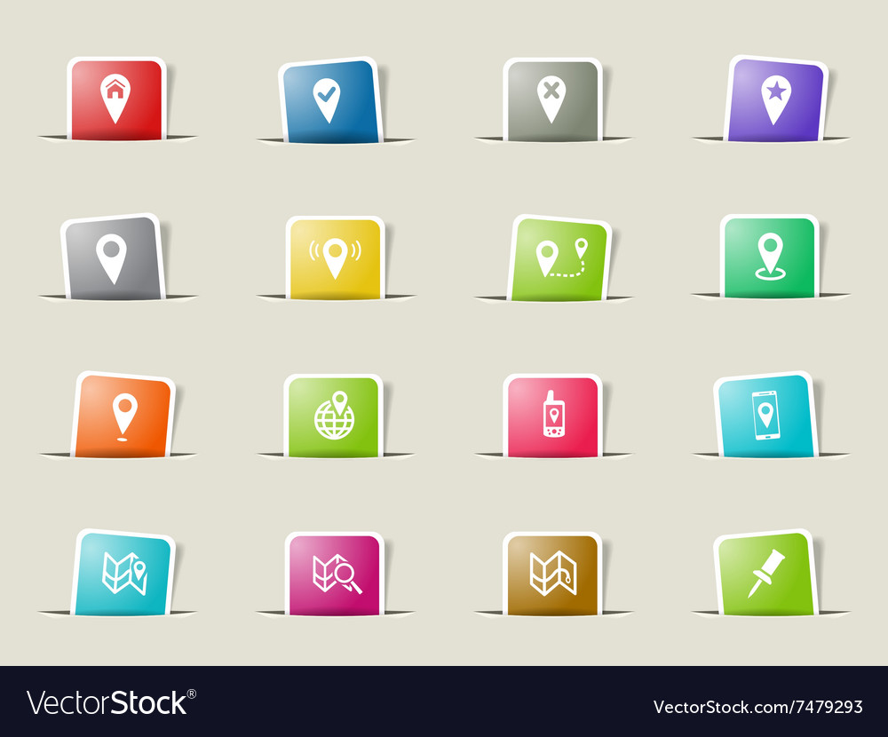 Pointer and maps icons set