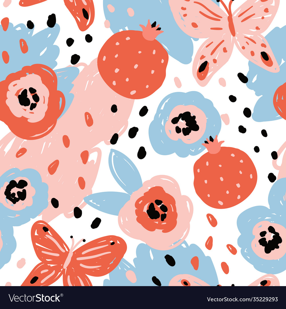 Seamless pattern with abstract shapes