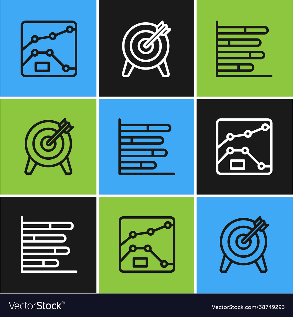 Set line graph chart diagram pie infographic Vector Image Set line graph chart diagram pie infographic