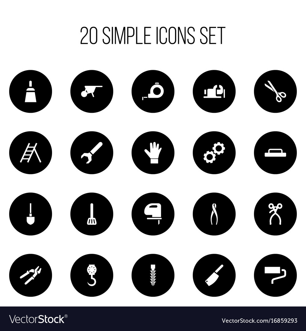 Set of 20 editable instrument icons includes