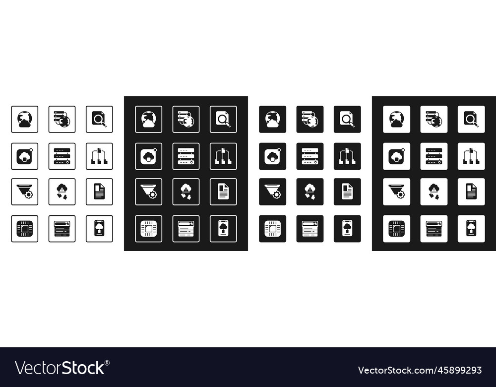Set search concept with folder server data web vector image Set search concept with folder server data web