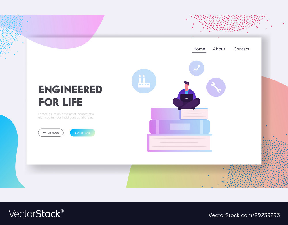 Website landing page users manual brochure faq Vector Image Website landing page users manual brochure faq