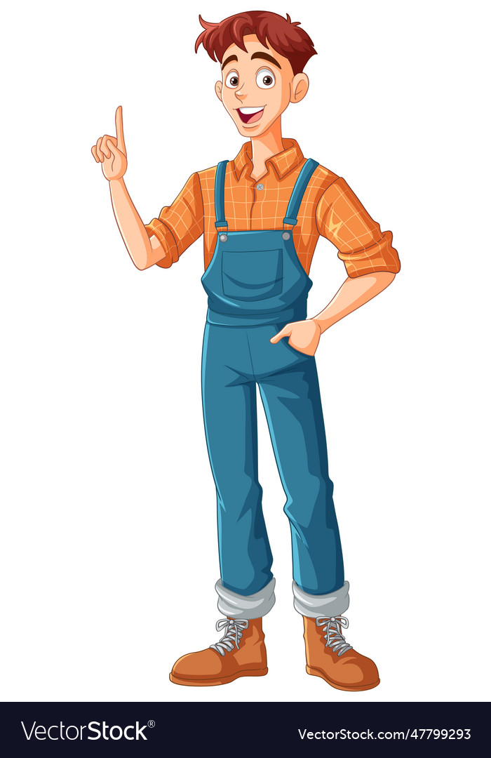 Young male farmer cartoon character Royalty Free Vector