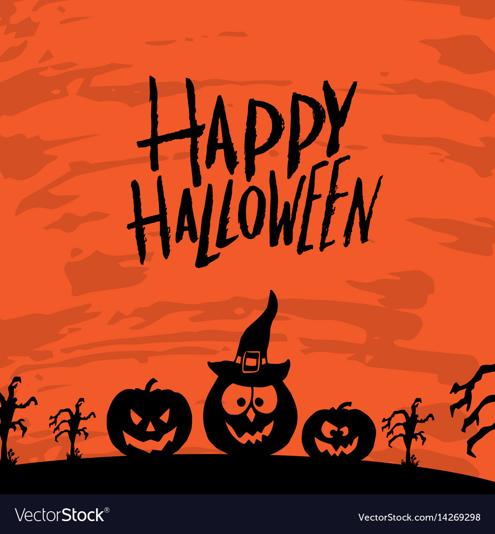 Kunstkarte für Happy halloweendesign Template