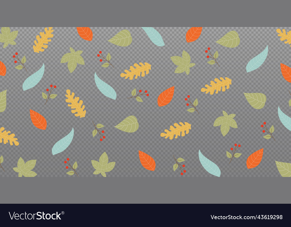 Autumn panoramic pattern web template transparent