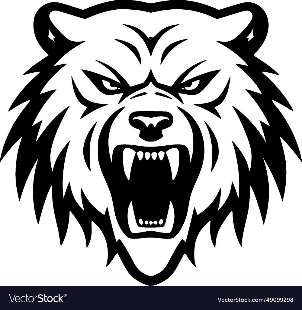 Bear - black and white Royalty Free Vector Image