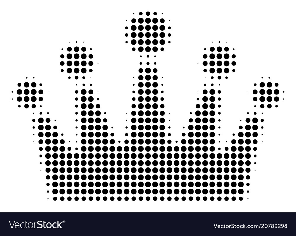 Schwarz dotierte Krone Symbol vector image Schwarz dotierte Krone Symbol