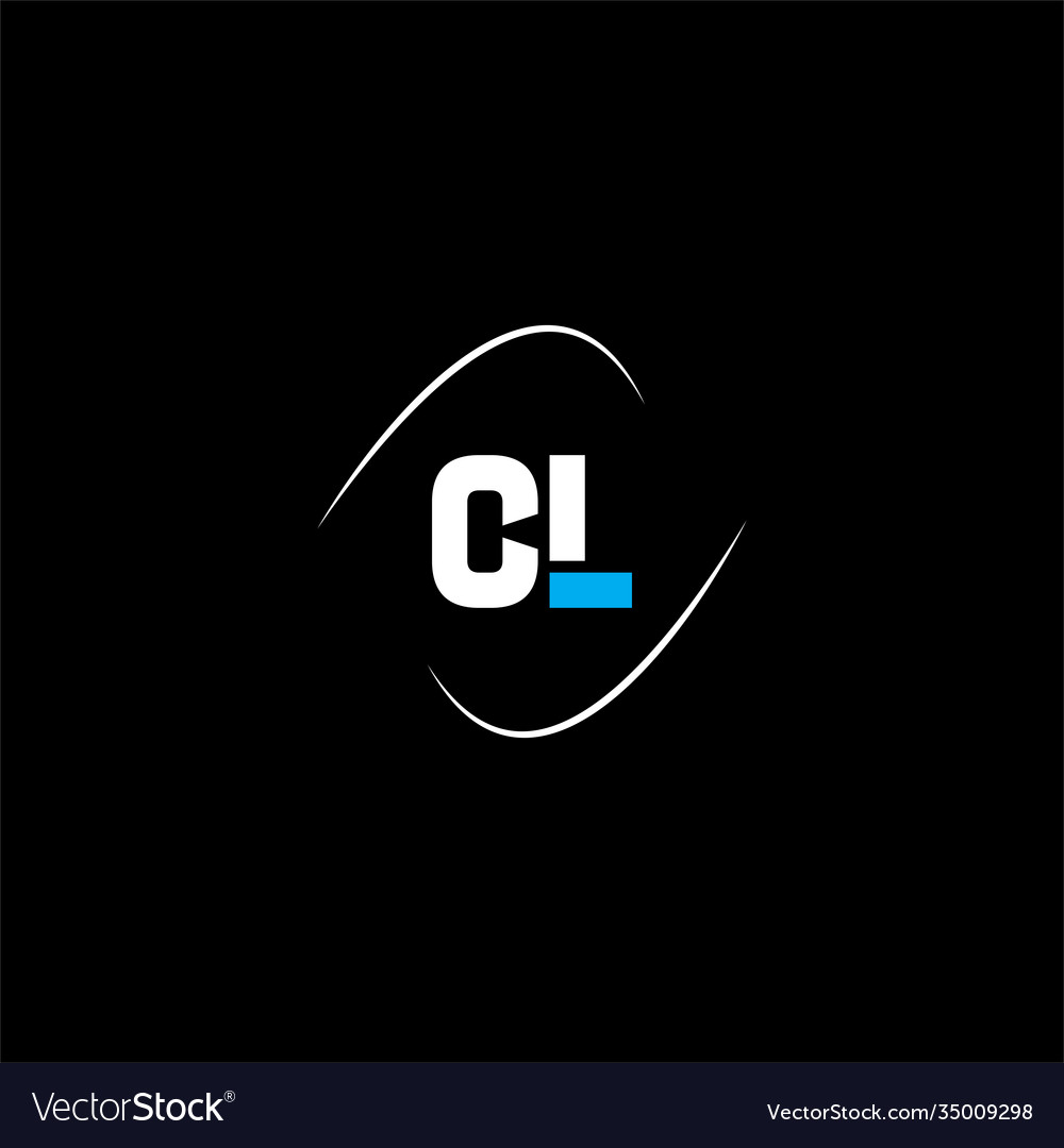 C l letter logo abstract design on black color Vector Image