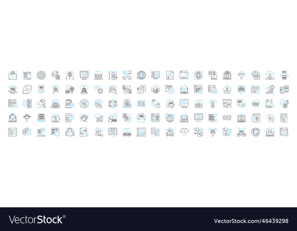 Cloud development line icons set Vector Image Cloud development line icons set
