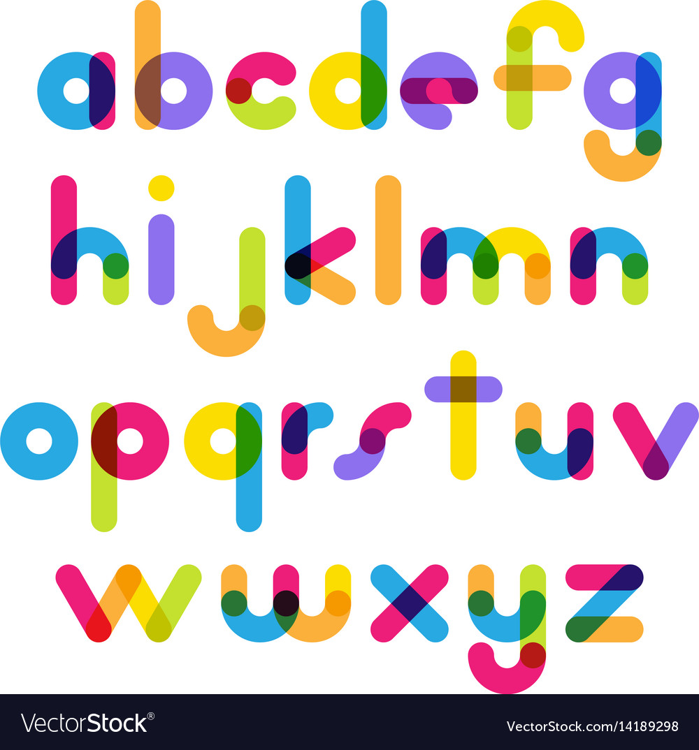 Colorful Overlapping Font Letters