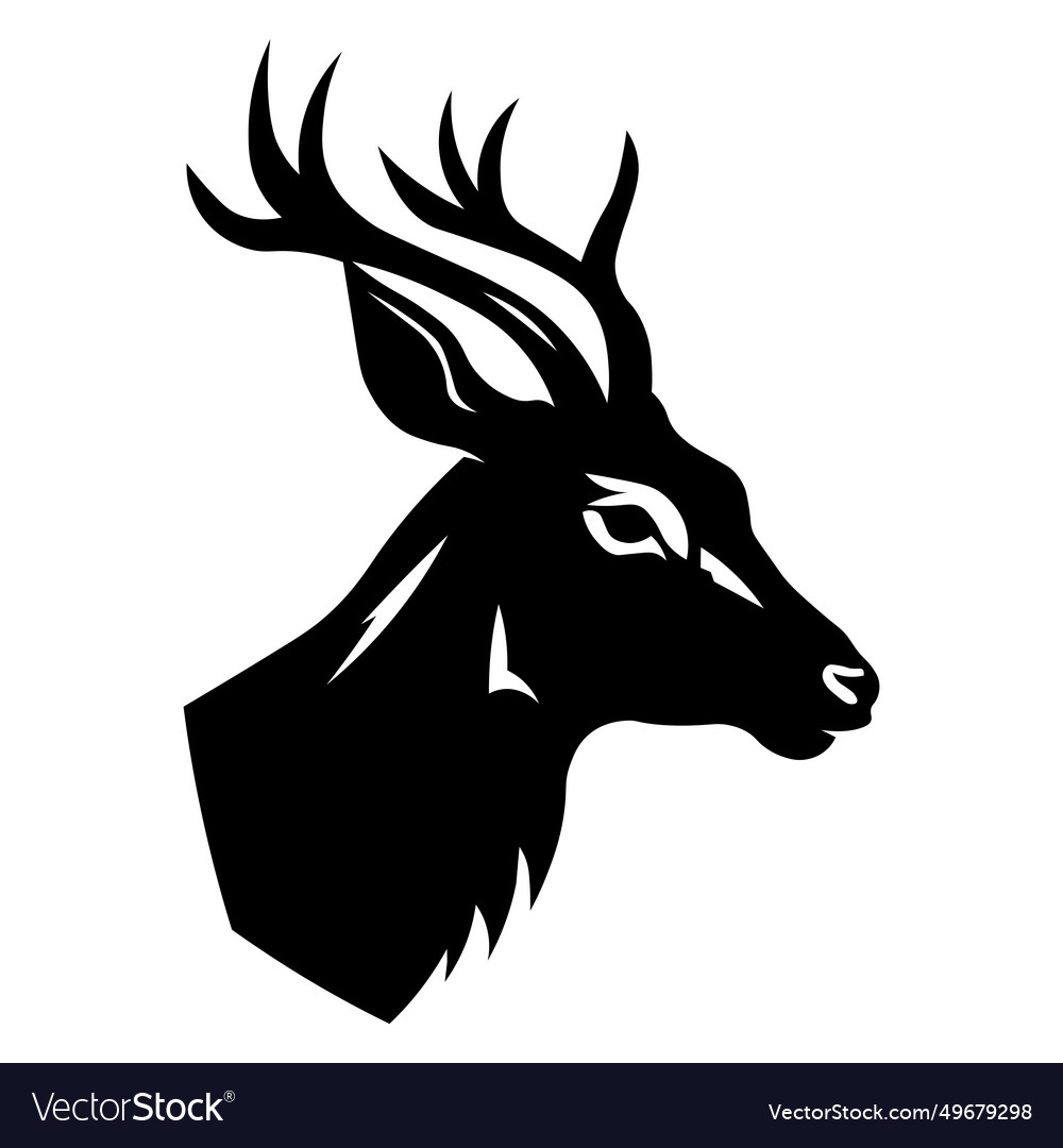 Deer black icon on white background