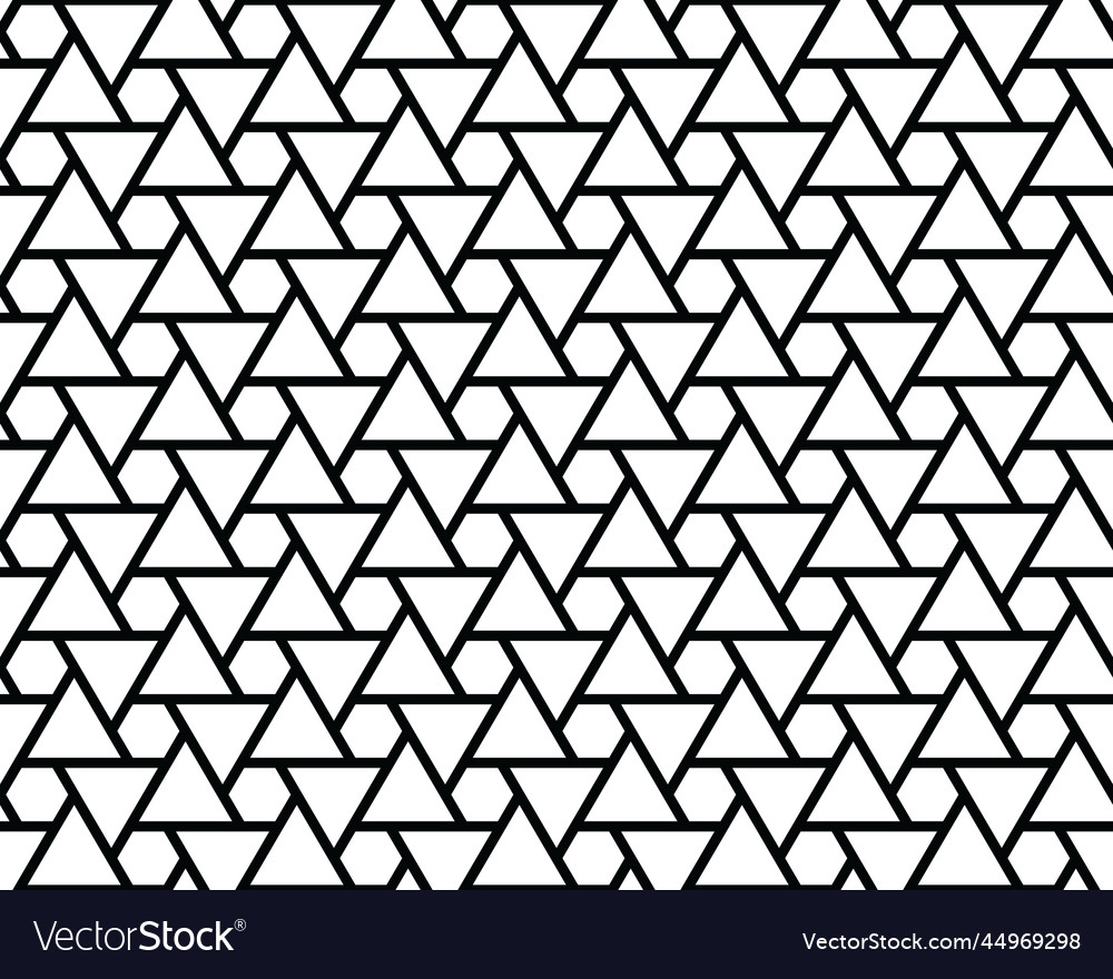 Geometric black triangles and hexagons seamless pa