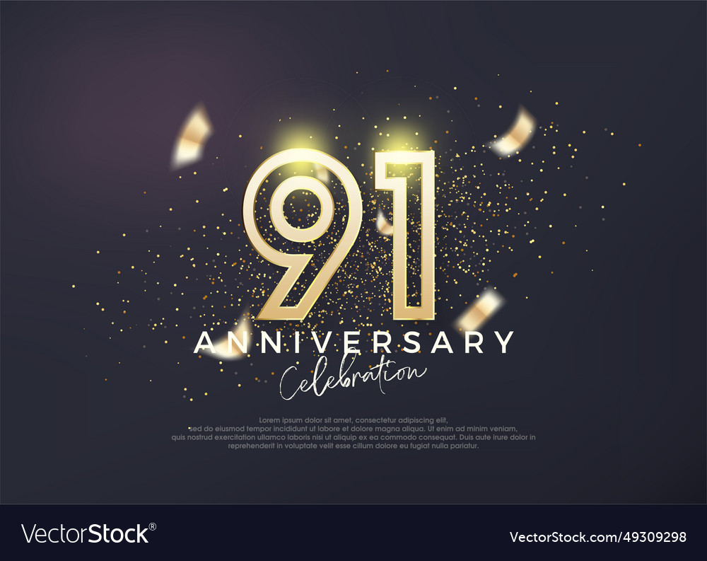 Gold line design for 91st anniversary celebration