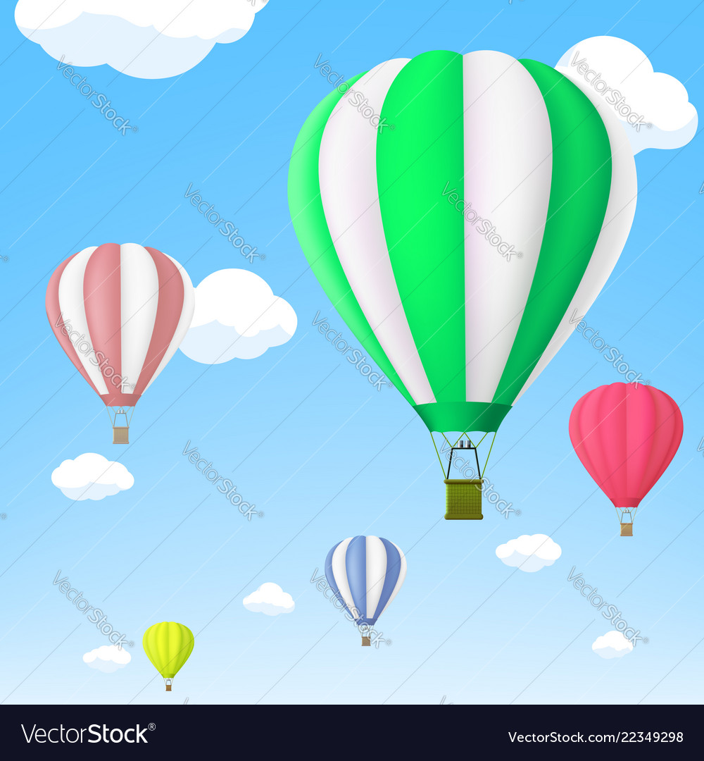 Hot air balloon in the sky stock Royalty Free Vector Image