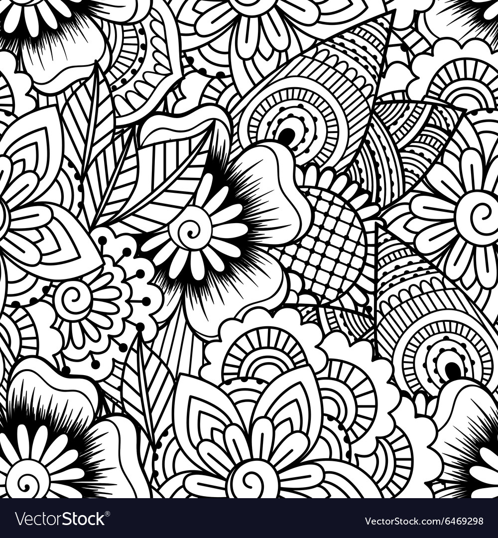 Intricate Paisley Black & White Pattern