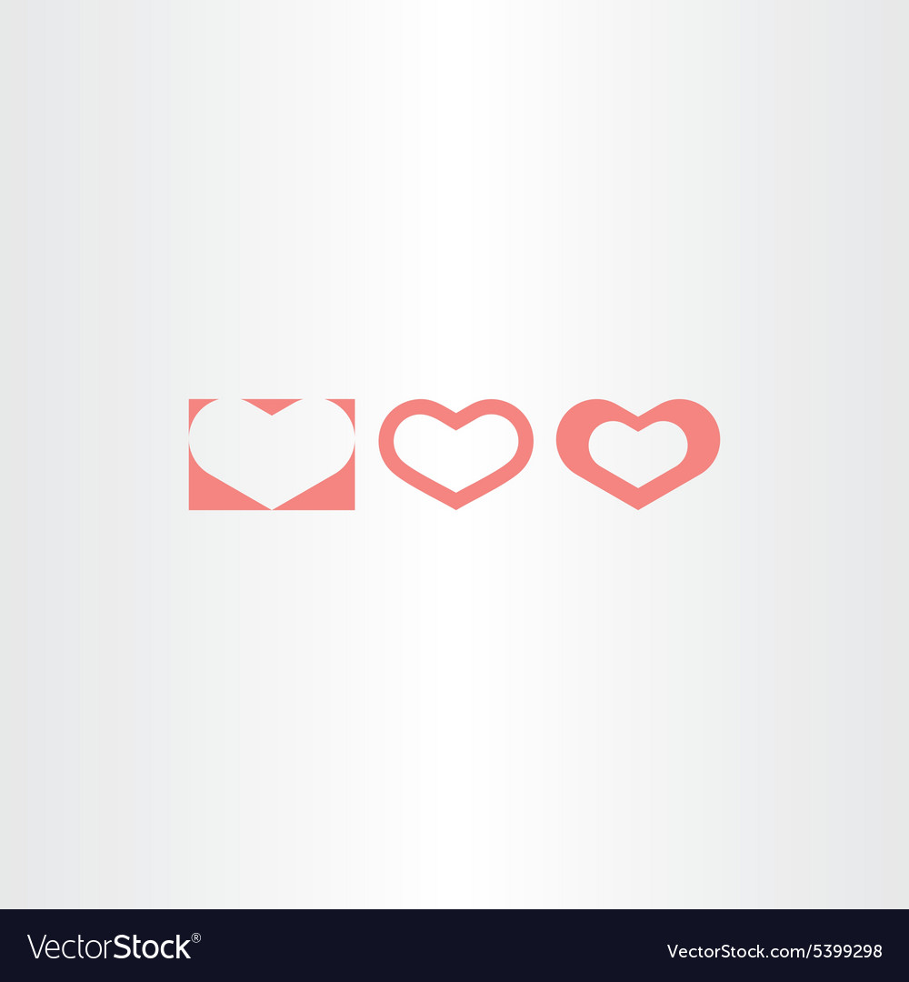 Light red heart shape symbols design elements